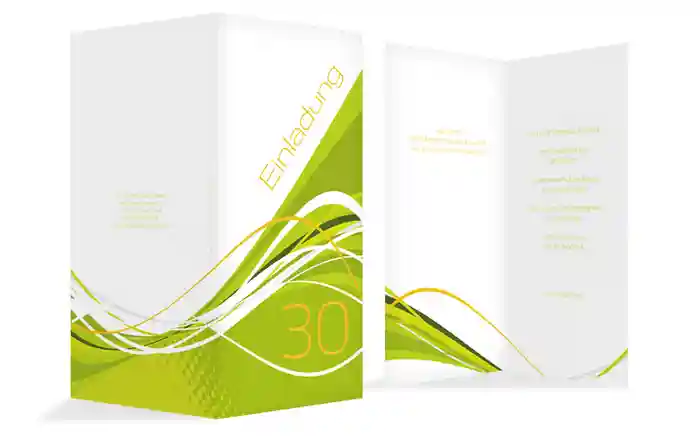 Einladungskarte Geburtstag Welle 30