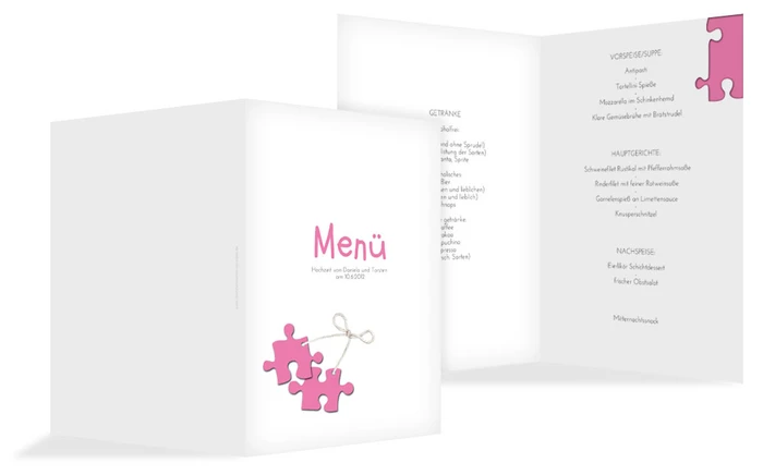 Menükarte Puzzleteile