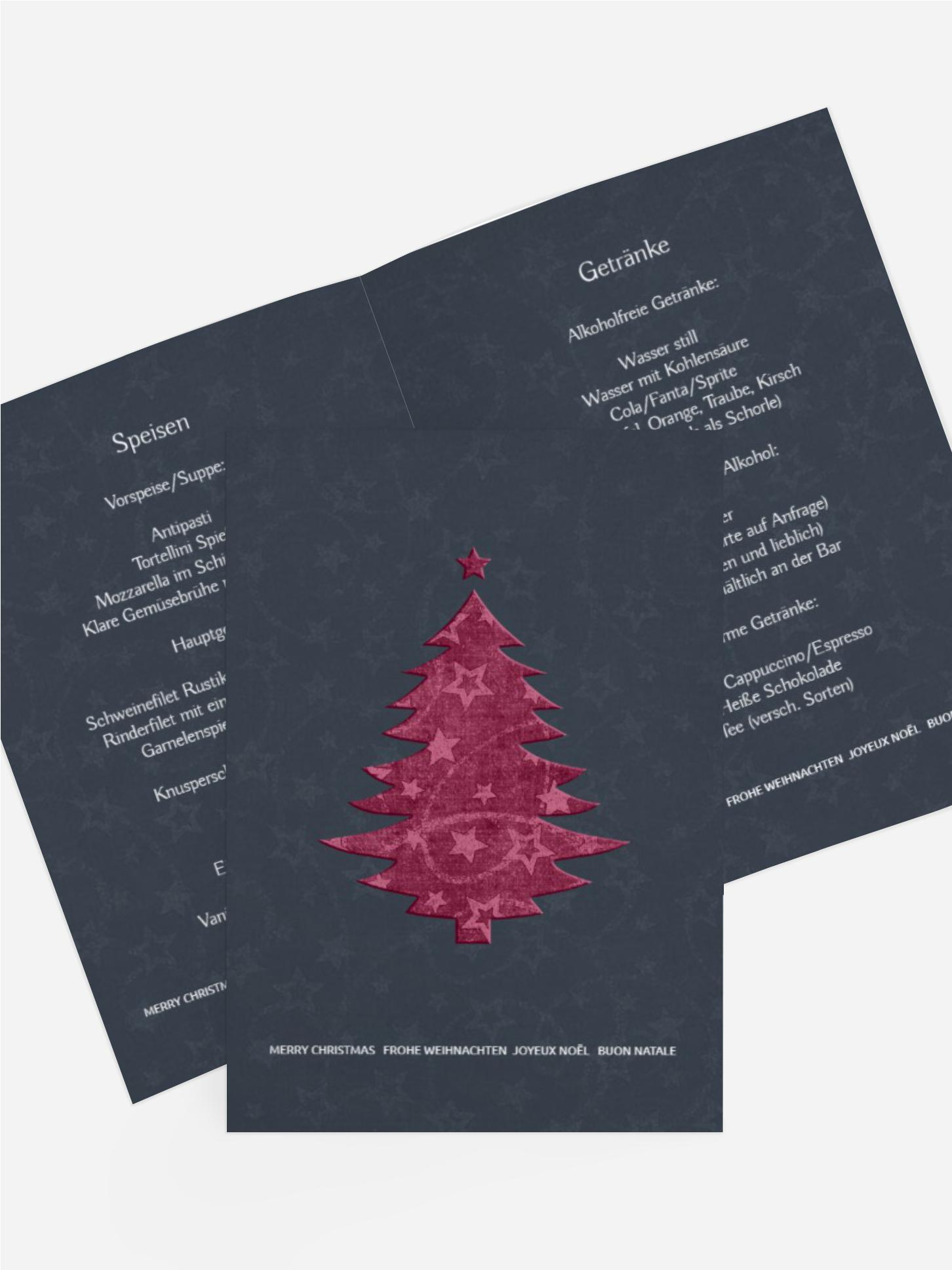 Weihnachtsmenükarte Baum Weihnachtsmenükarte Baum