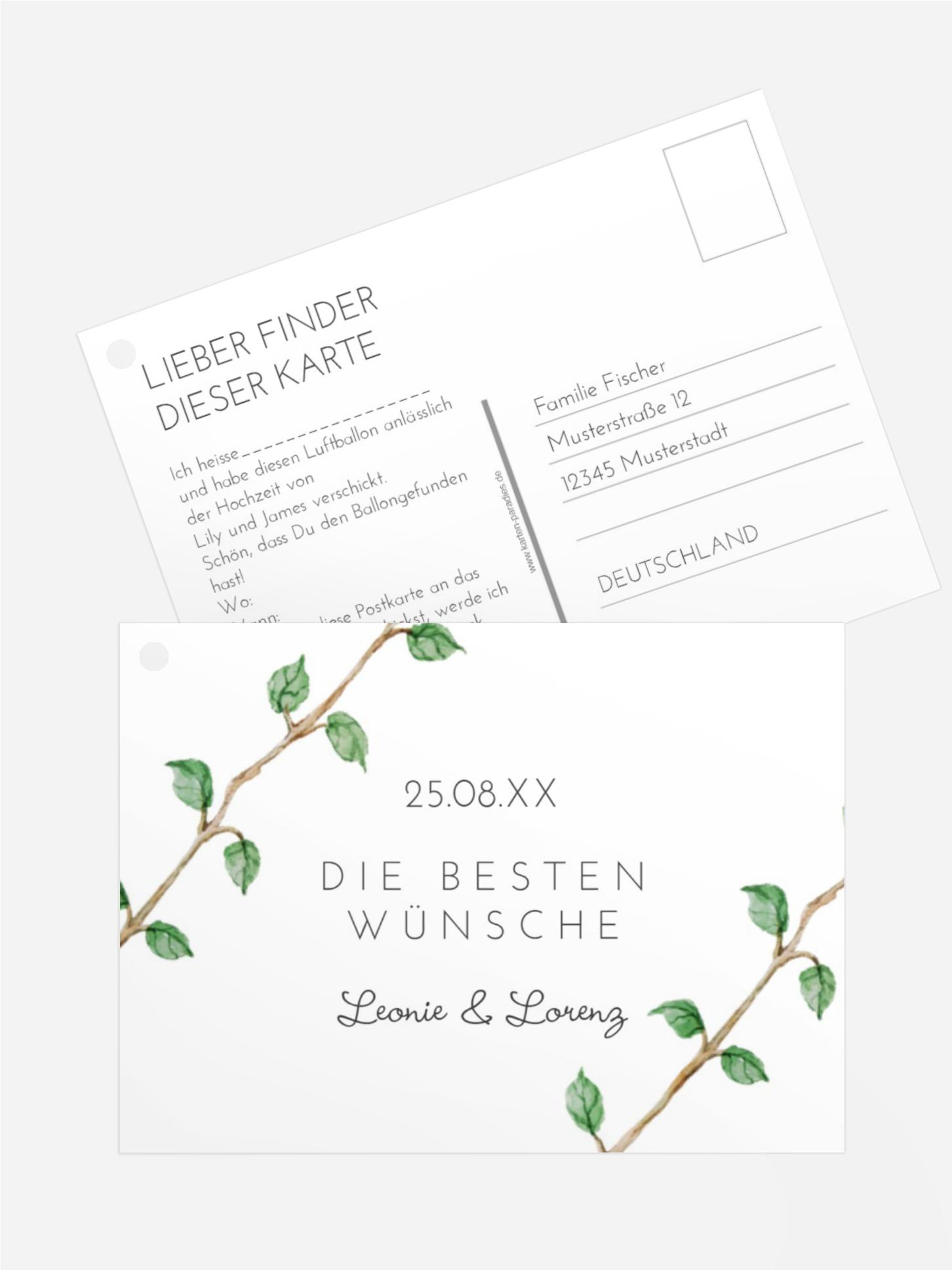 Ballonflugkart Blumenranke