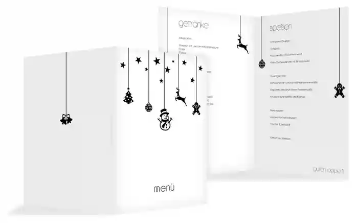 Menü zu Weihnachten Schmuckelemente