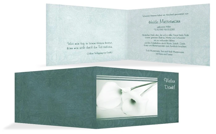 Dankeskarte Calla Lilie quer