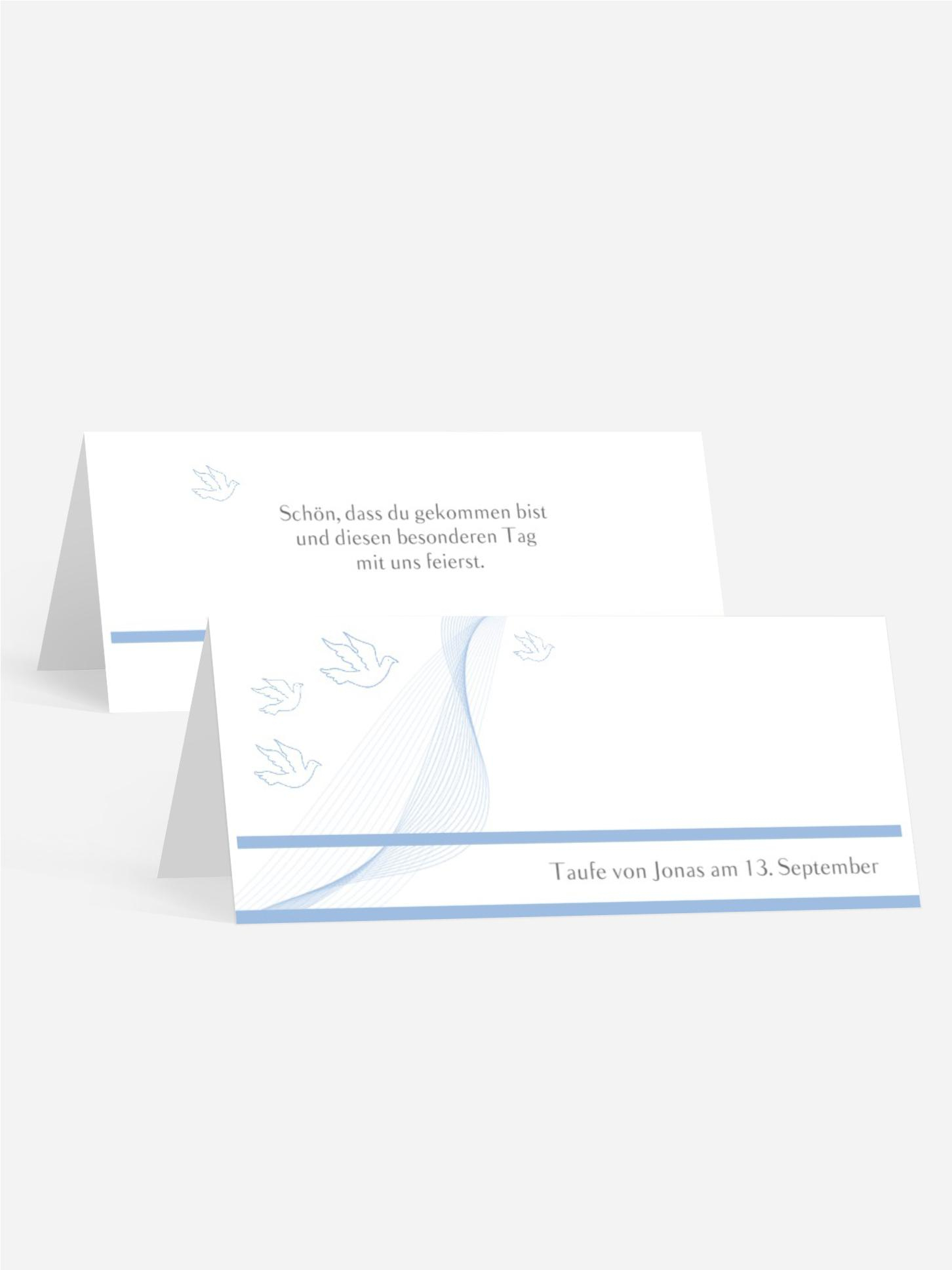 Taufe Tischkarte Taube