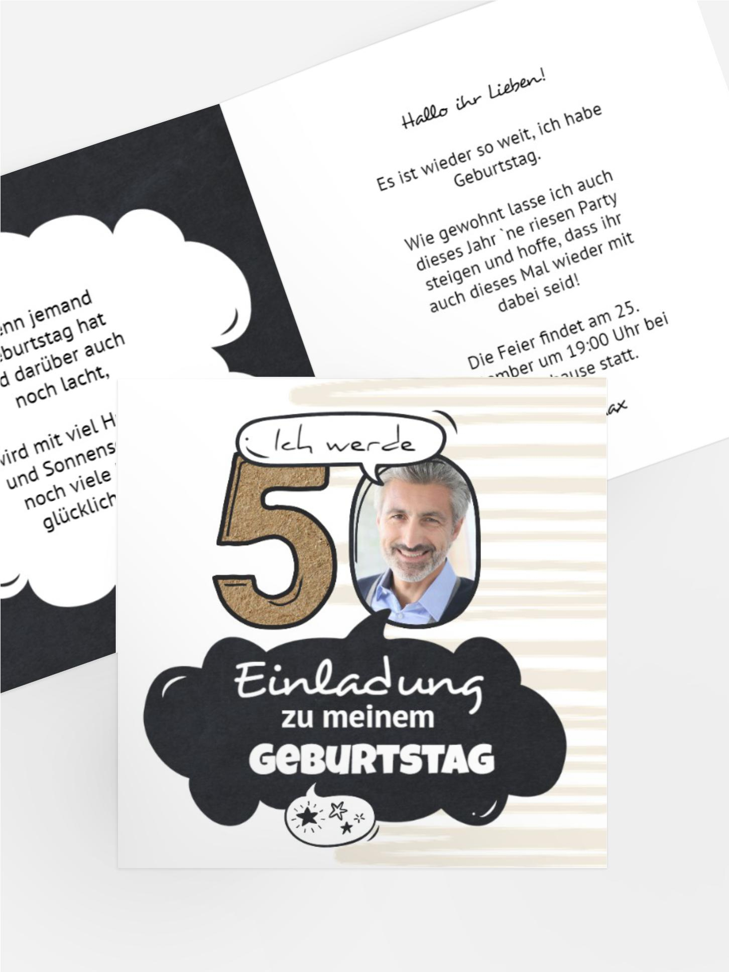 Geburtstagseinladung Comic 50 Geburtstagseinladung Comic 50