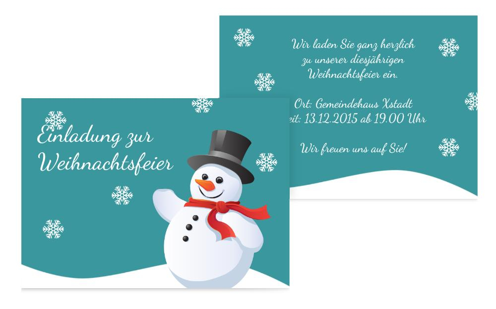 Weihnachtseinladung Schneemann Weihnachtseinladung Schneemann
