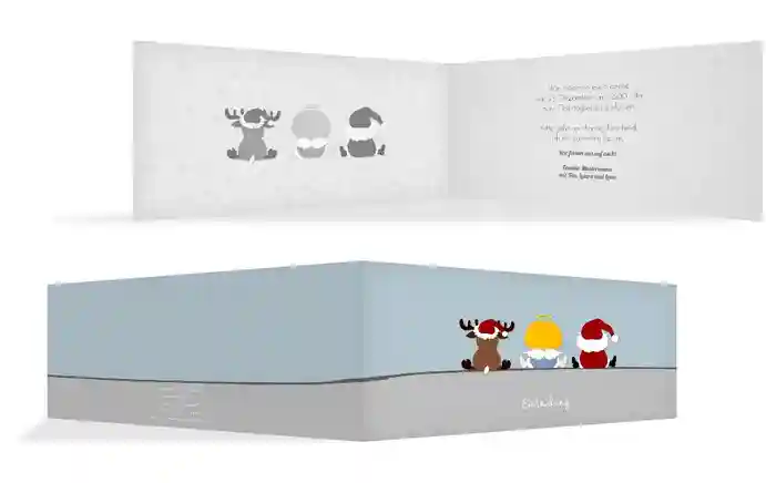 Einladungskarte privat Trio