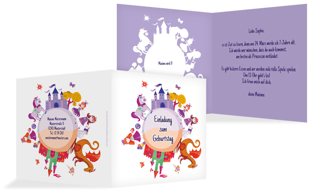 Geburtstagseinladung Traumprinzessin Geburtstagseinladung Traumprinzessin