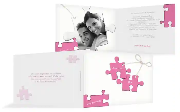 Einladungskarte Puzzleteile