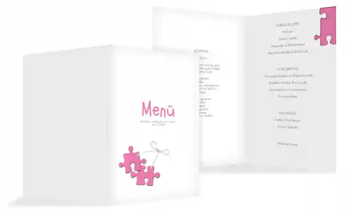 Menükarte Puzzleteile