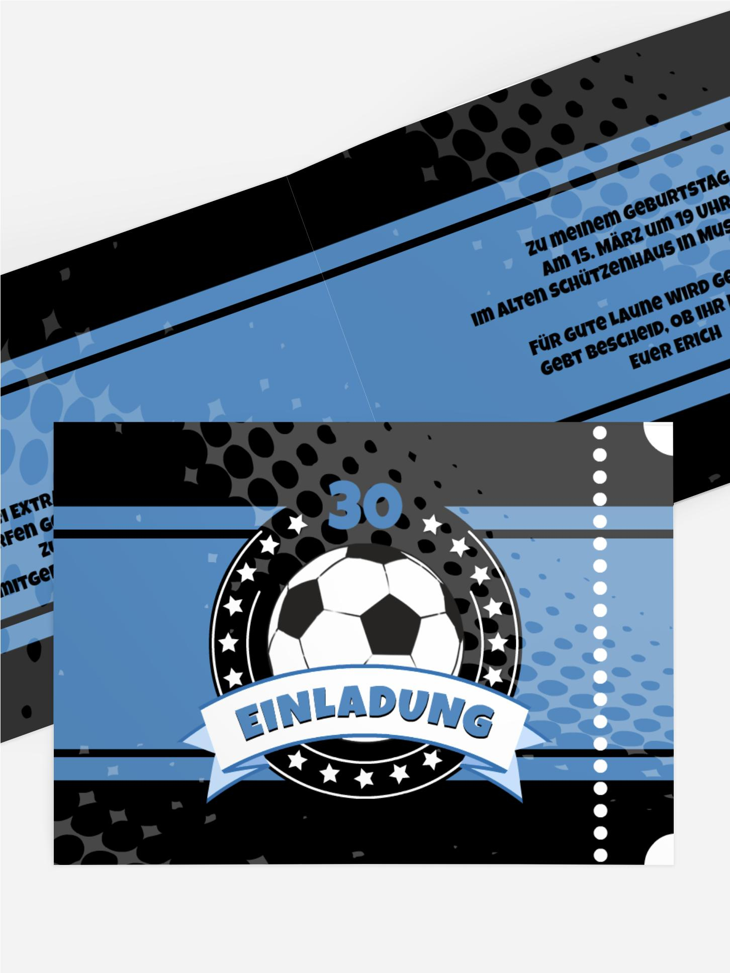 Geburtstag Einladungskarte Fussballstar 30