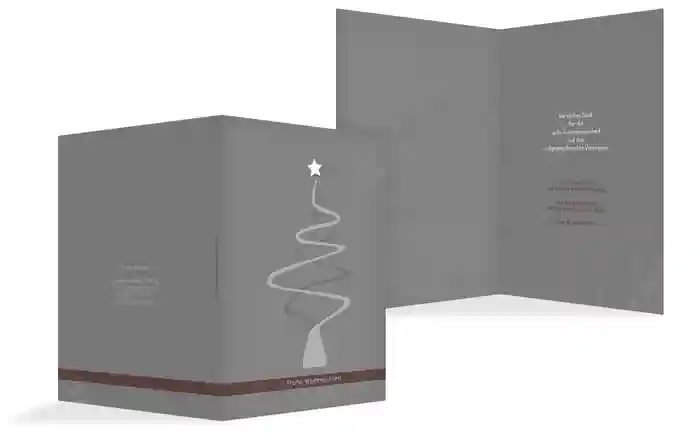 Weihnachtseinladung Geschäft Schnörkelbaum