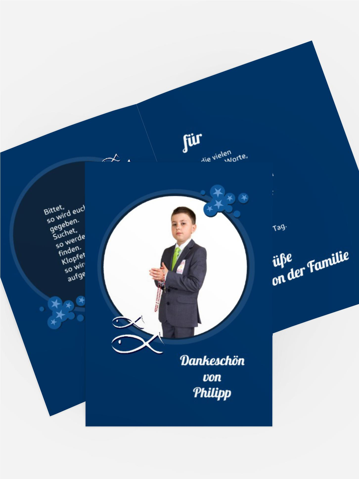 Dankeskarte Kommunion Star