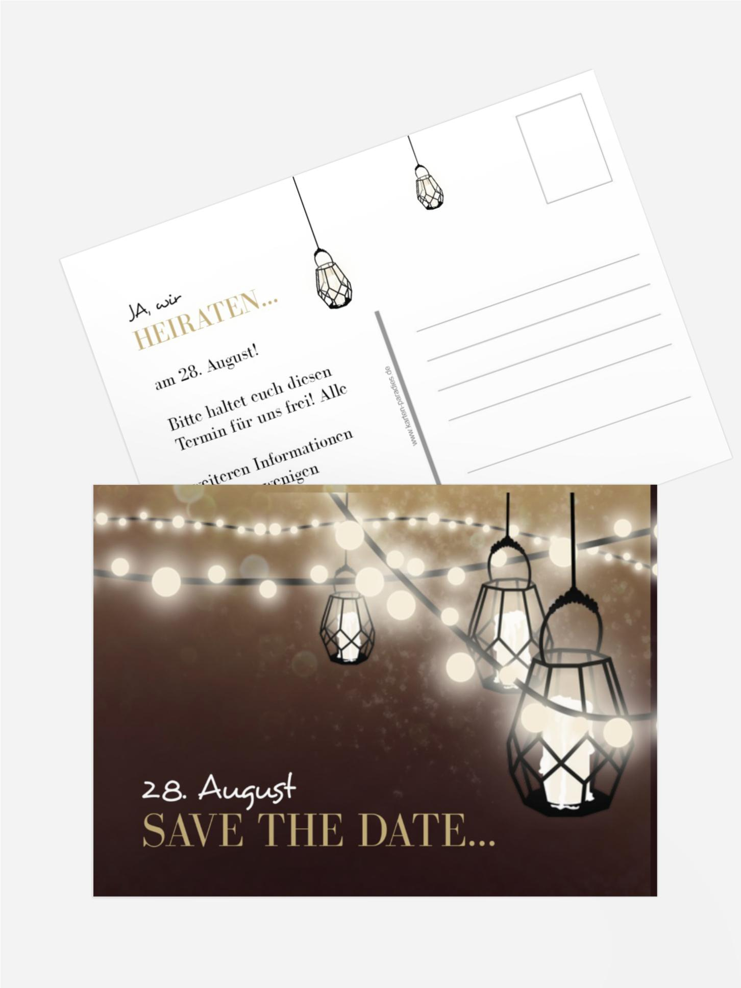 Save the Date Karte Vintage Laterne