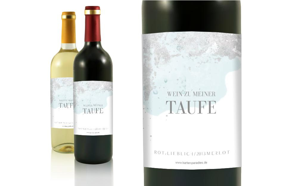 Flaschenetikett Taufe Texturen Tandem