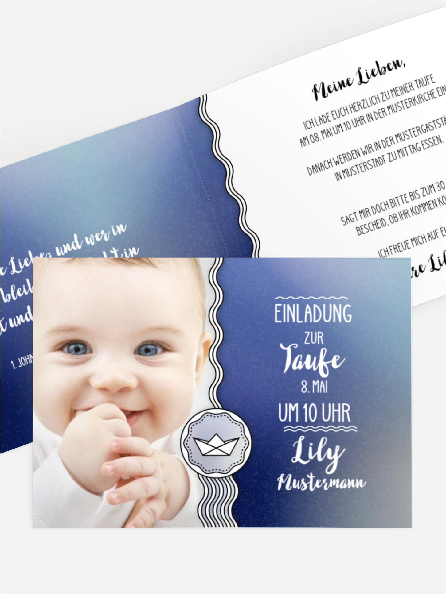 Einladungskarte Taufe Schifffahrt