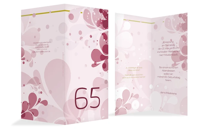 Geburtstagskarte Einladung Floral 65
