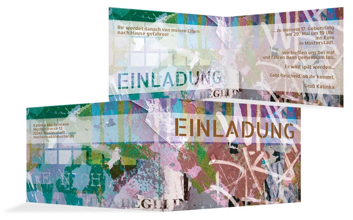 Einladungskarte Geburtstag Graffiti