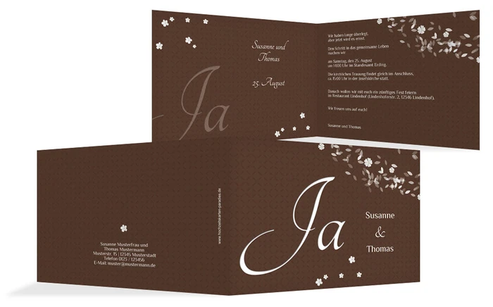 Einladungskarte romantic flower