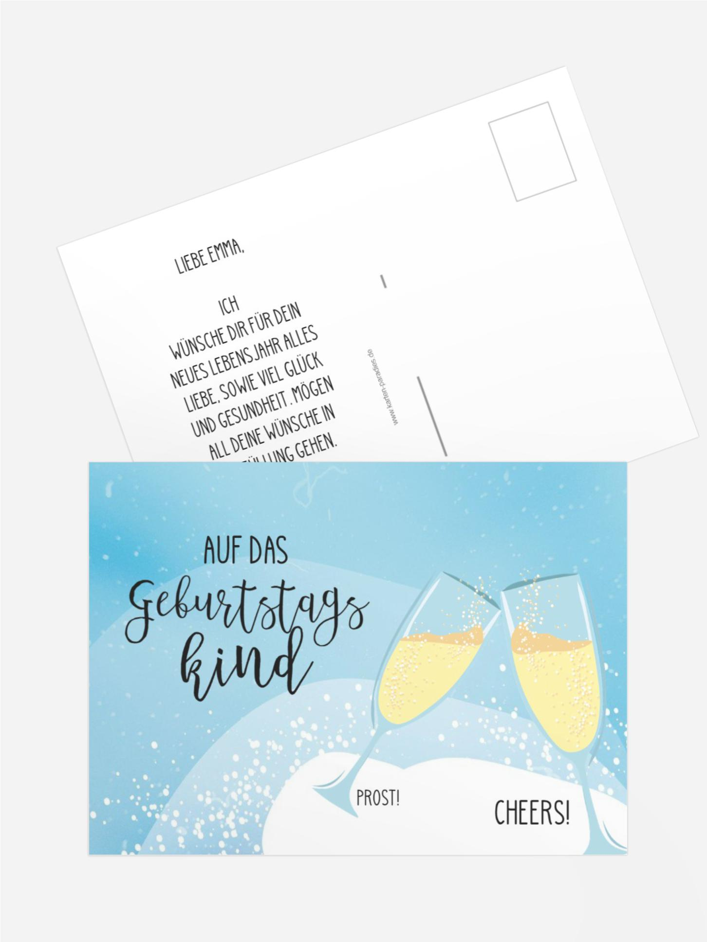 Glückwunschkarte zum Geburtstag Gläser