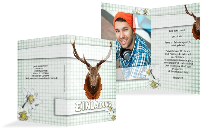 Einladungskarte Geburtstag Jagdtrophäe Einladungskarte Geburtstag Jagdtrophäe
