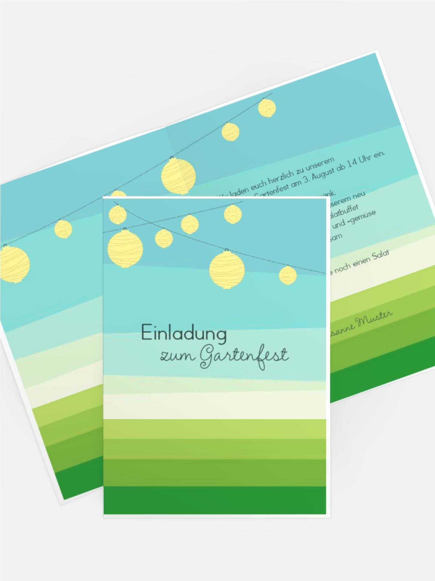 Einladung Sommerfest flächiger Garten