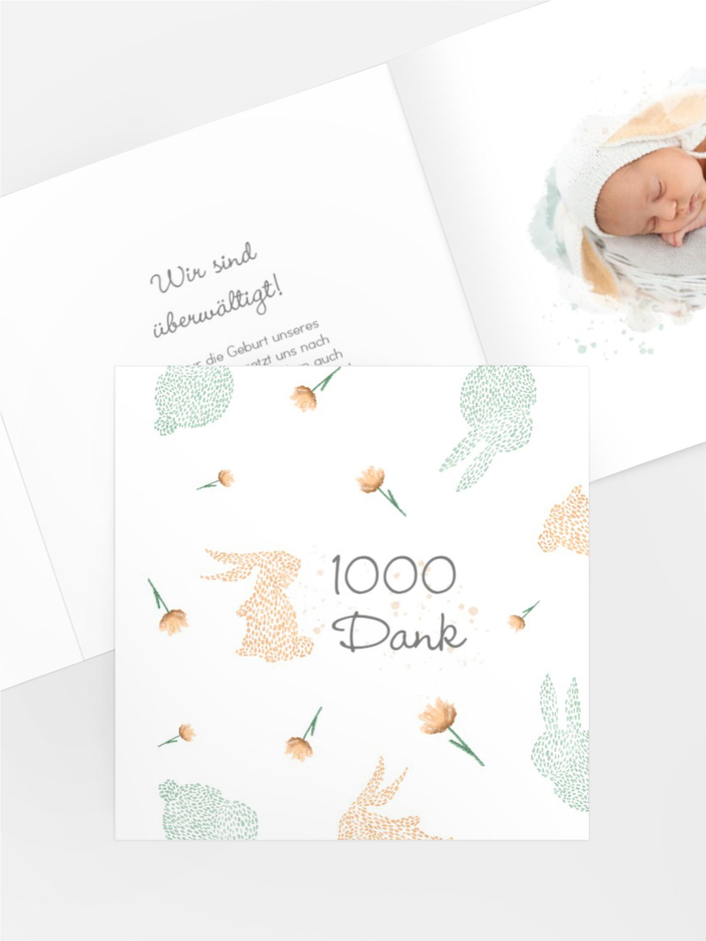 Baby Dankeskarte Osterbaby