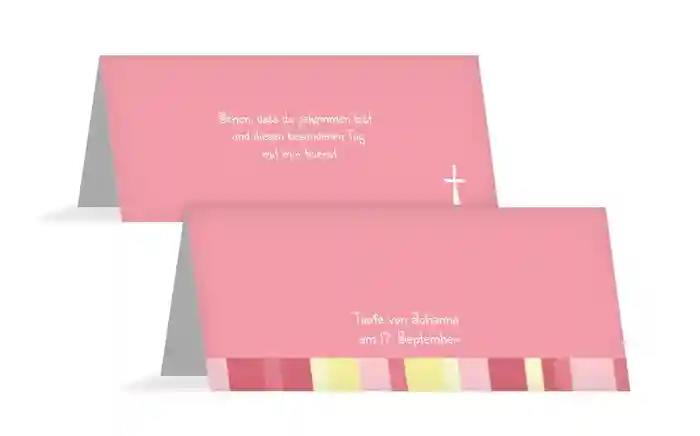 Tischkarte Taufe 3Bilder