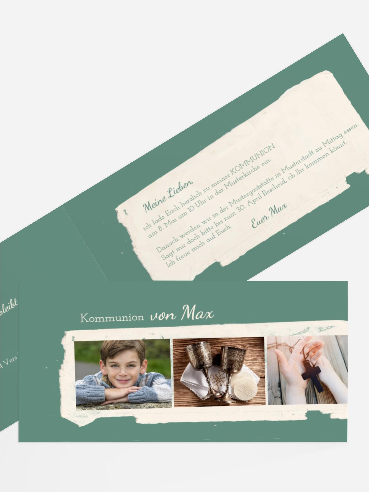 Einladungskarte Kommunion Fotostrecke