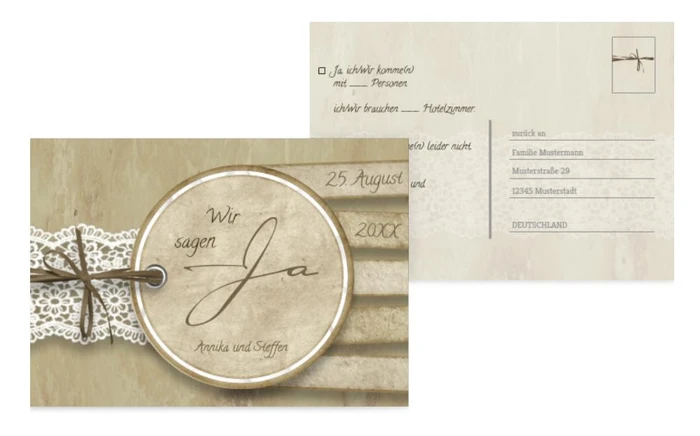 Antwortkarte Vintage Lace