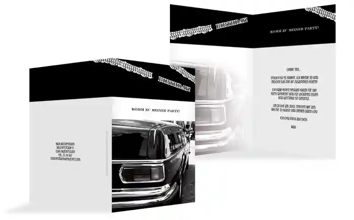 Geburtstagseinladung Reifenspur