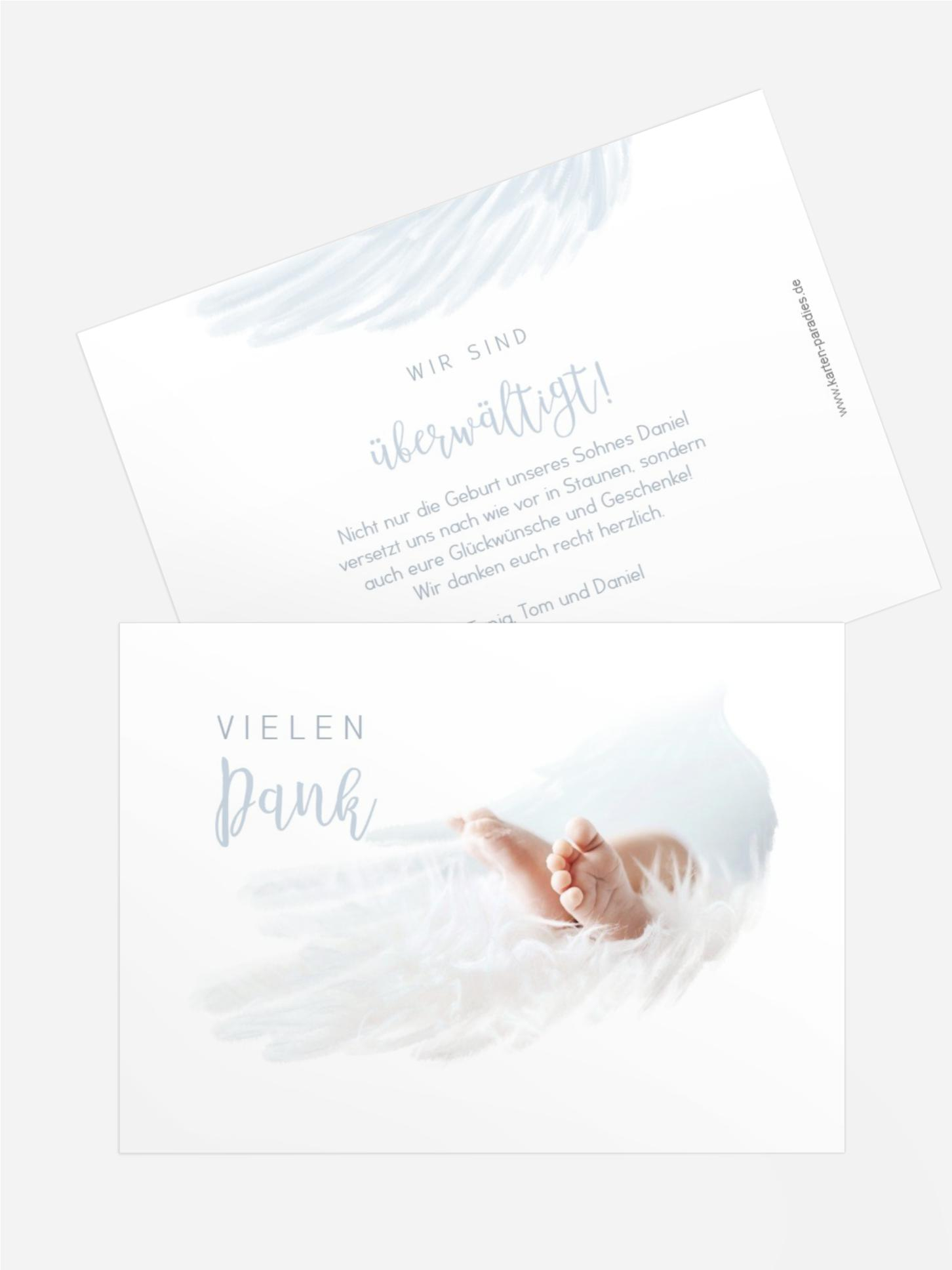 Baby Dankeskarte Engelsgleich