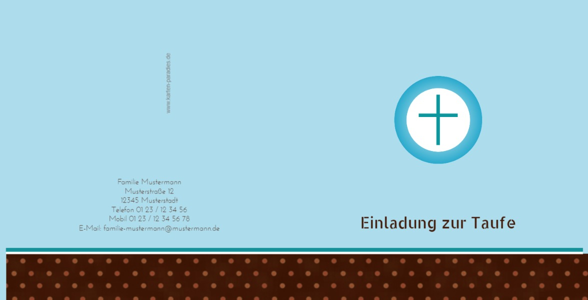 Taufe Einladungskarte Kreuzhostie