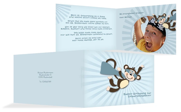 Geburtstagseinladung Superaffe Foto Geburtstagseinladung Superaffe Foto