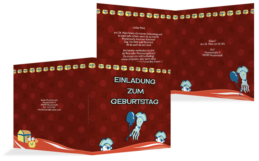 Geburtstagseinladung Piratenabenteuer