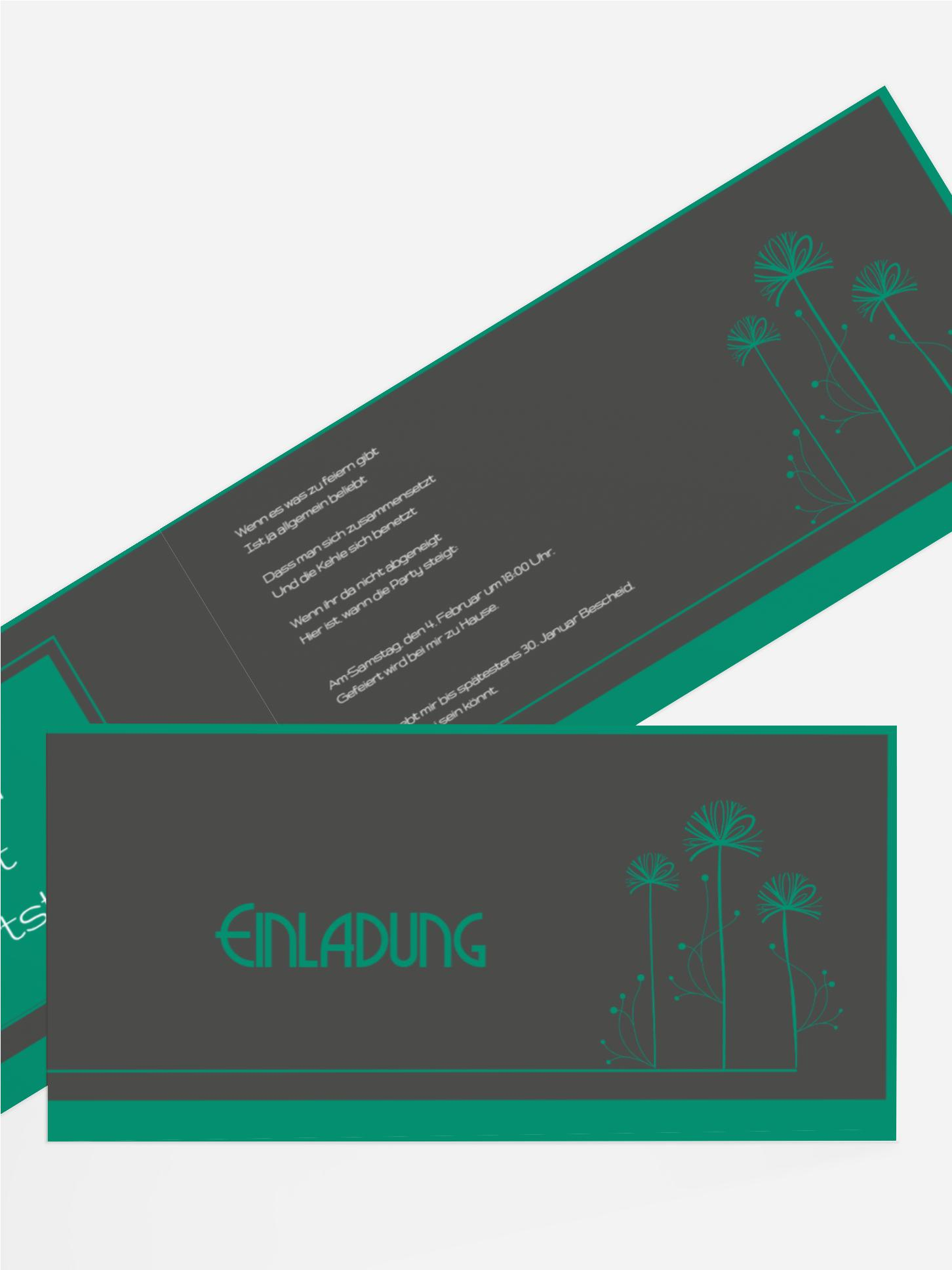 Einladung zum Geburtstag Blume abstrakt