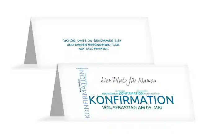 Tischkarte Konfirmation Script
