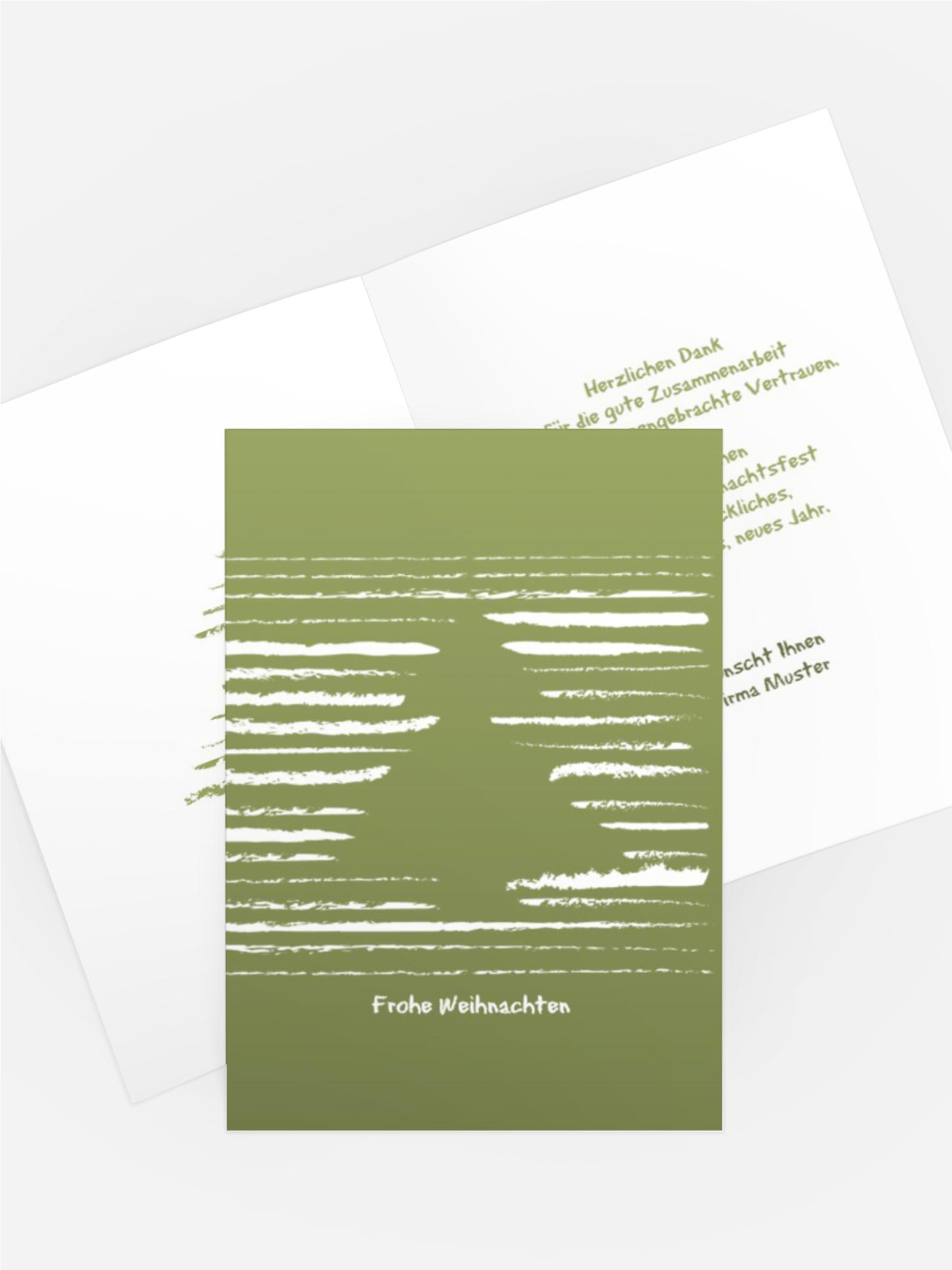 Weihnachts Grußkarte geschäftlich Kreidentanne