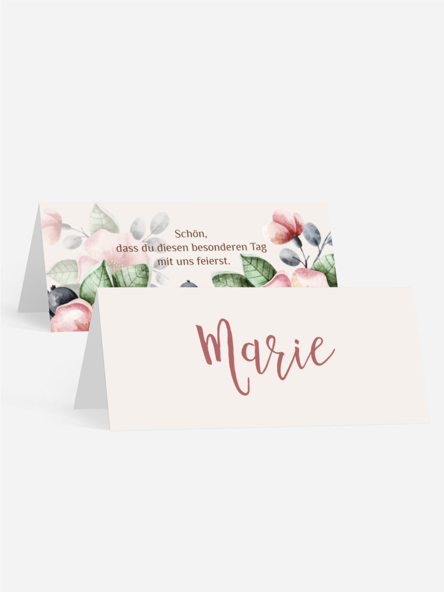 Tischkarte Bunt Geblümt