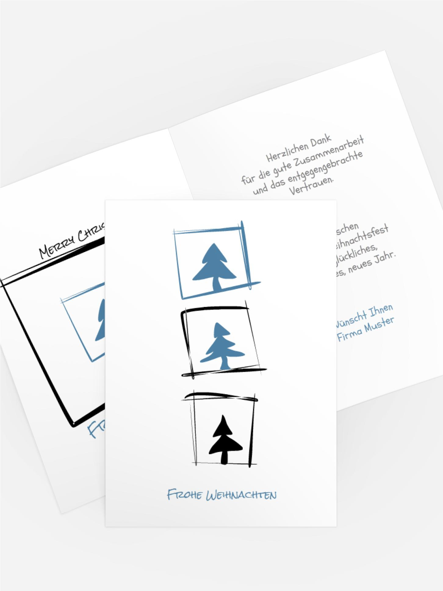 Weihnachts Grußkarte geschäftlich Bäumchenbild