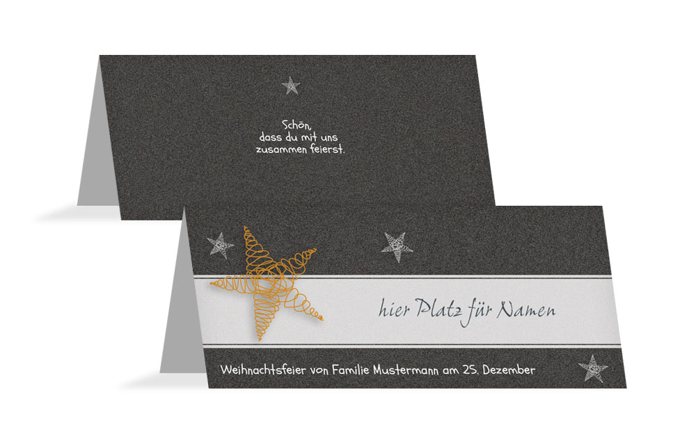 Weihnachten Tischkarte Curly Star Weihnachten Tischkarte Curly Star