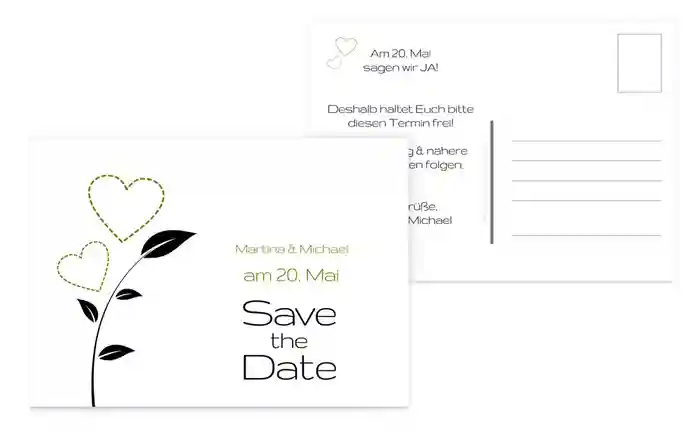 Save the Date Herzblume