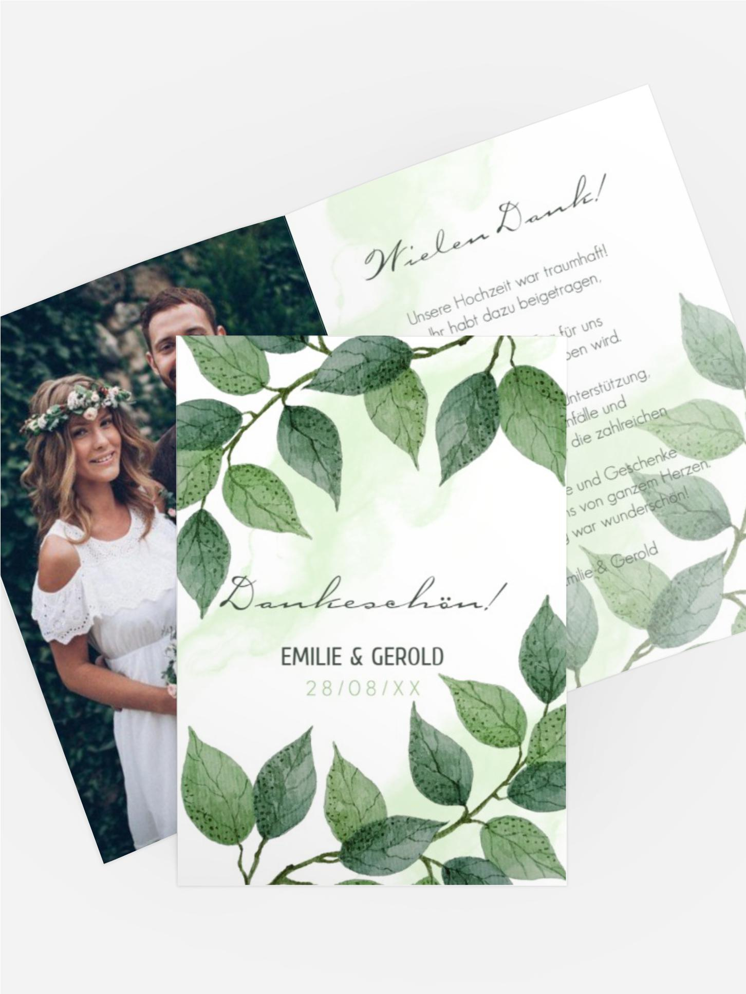 Dankeskarte Saftig Grün