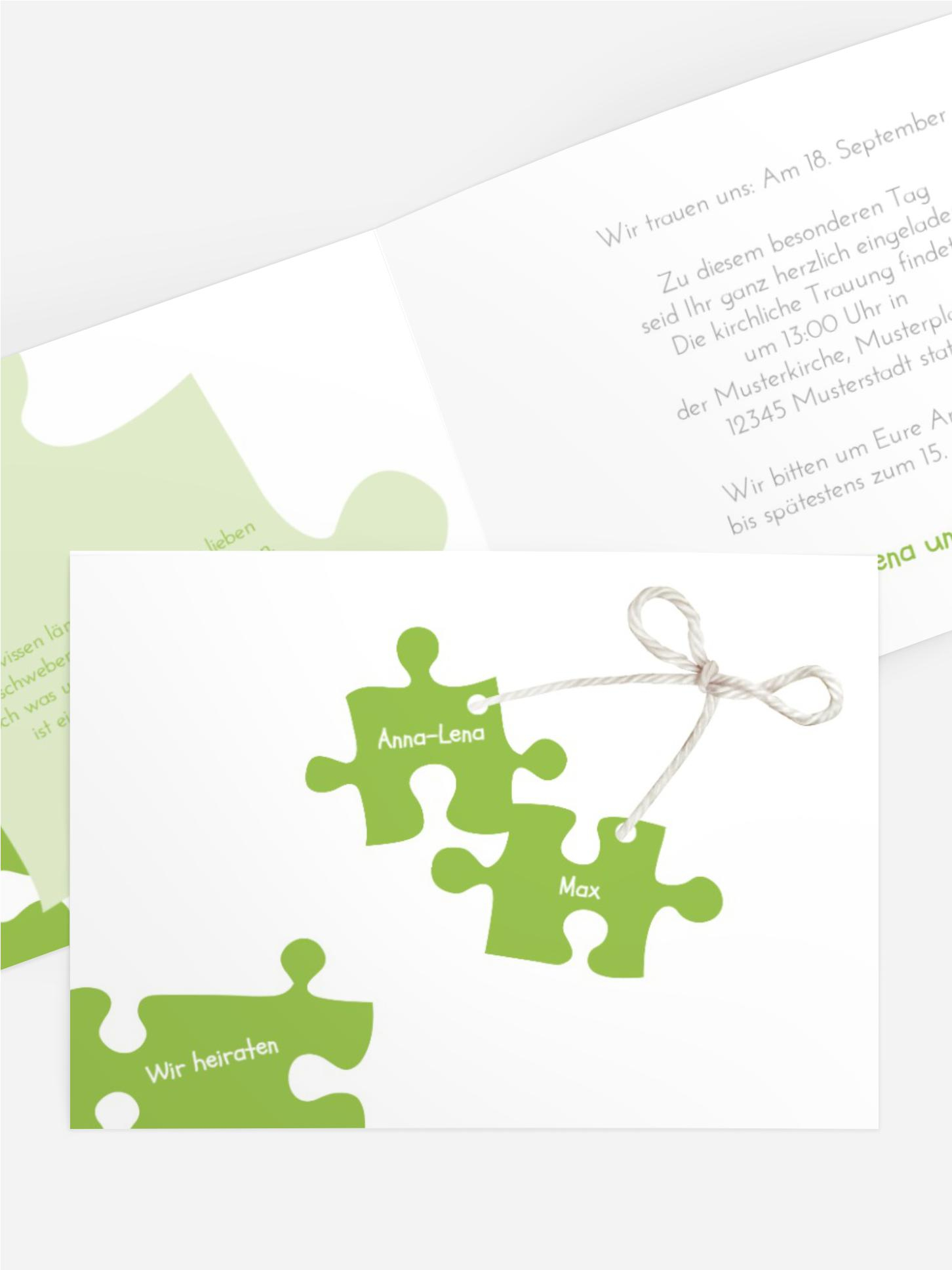 Einladungskarte Puzzleteile 2