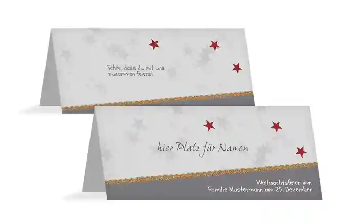 Weihnachtstischkarte Farbbäumchen