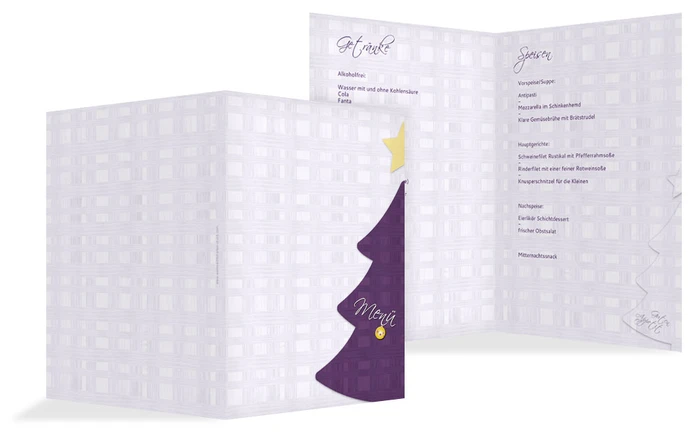 Menükarte zu Weihnachten Holzkaro