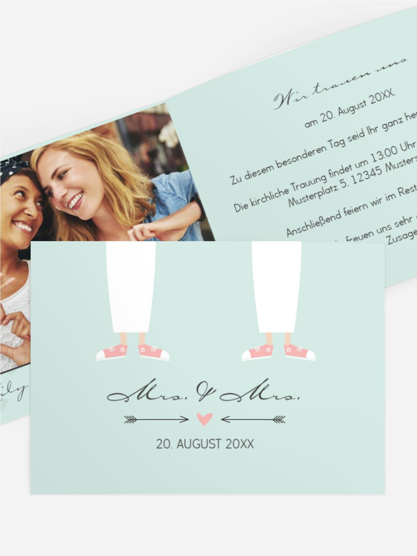 Einladungskarte zur Hochzeit Pärchen - Frauen