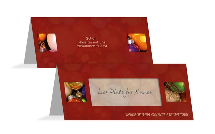 Weihnachten Tischkarte Christbaumkugeln Weihnachten Tischkarte Christbaumkugeln