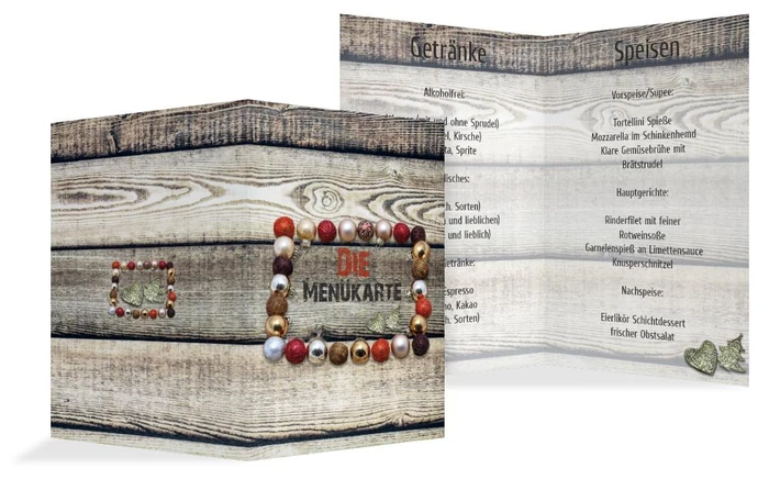 Weihnachtsmenükarte Kugelrahmen