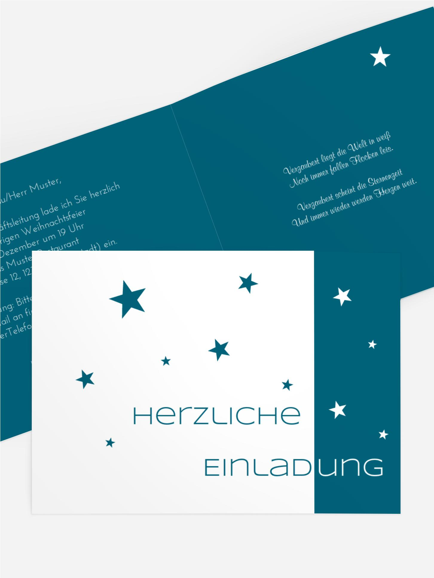 Einladung zu Weihnachtsfeier Geschäftlich Classic Stars