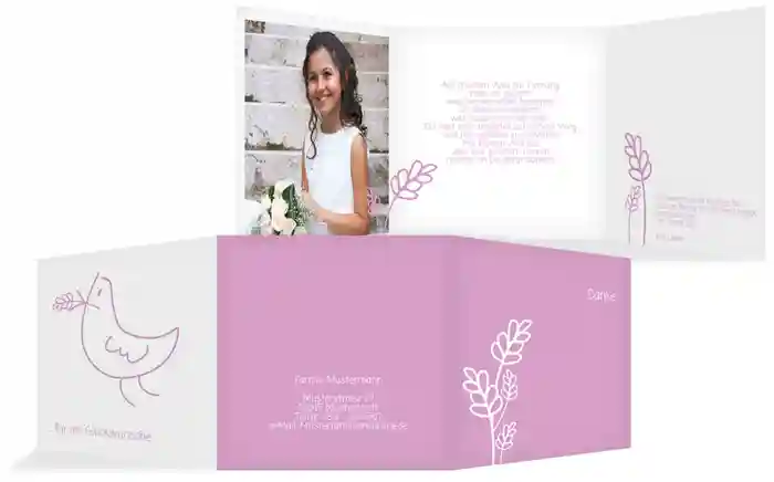 Dankeskarte Kommunion Gräser